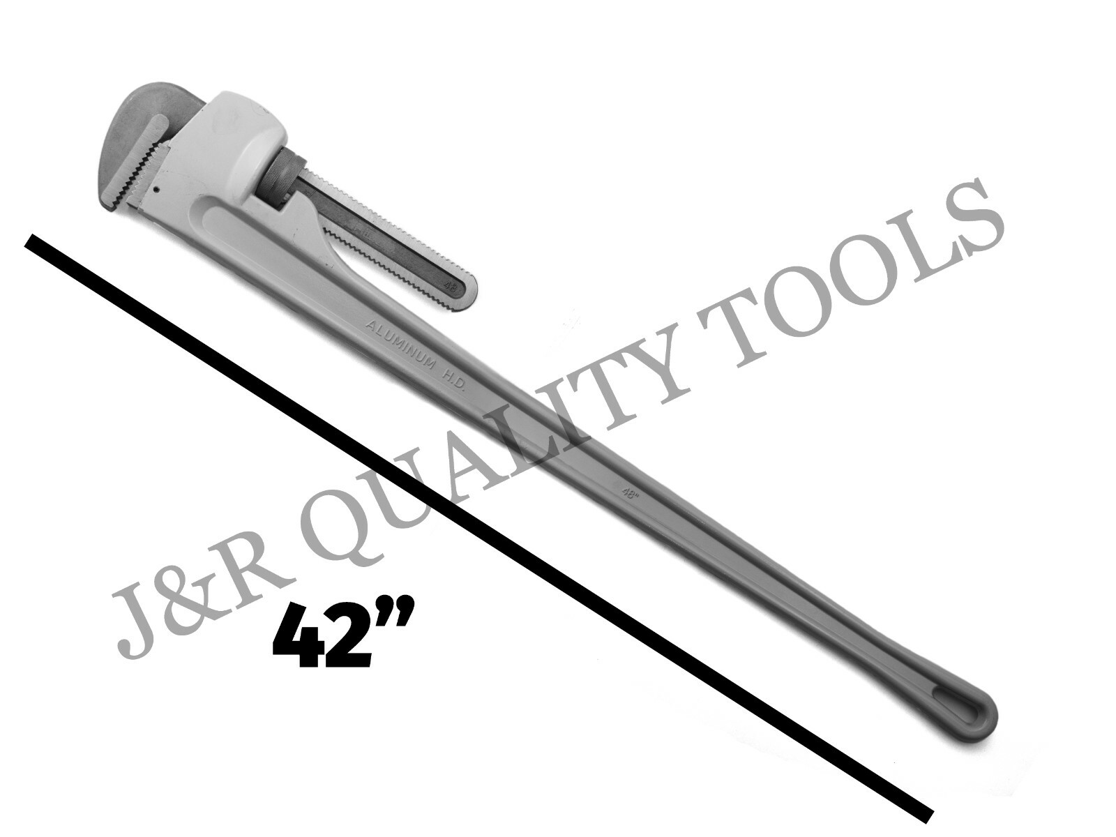 48" Large Aluminum Pipe Wrench 4 Foot Long Handle Plumbers Tool 8" jaw Capacity