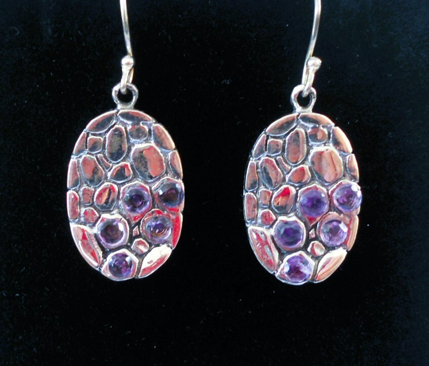 Handmade Sterling Silver Amethyst Earrings