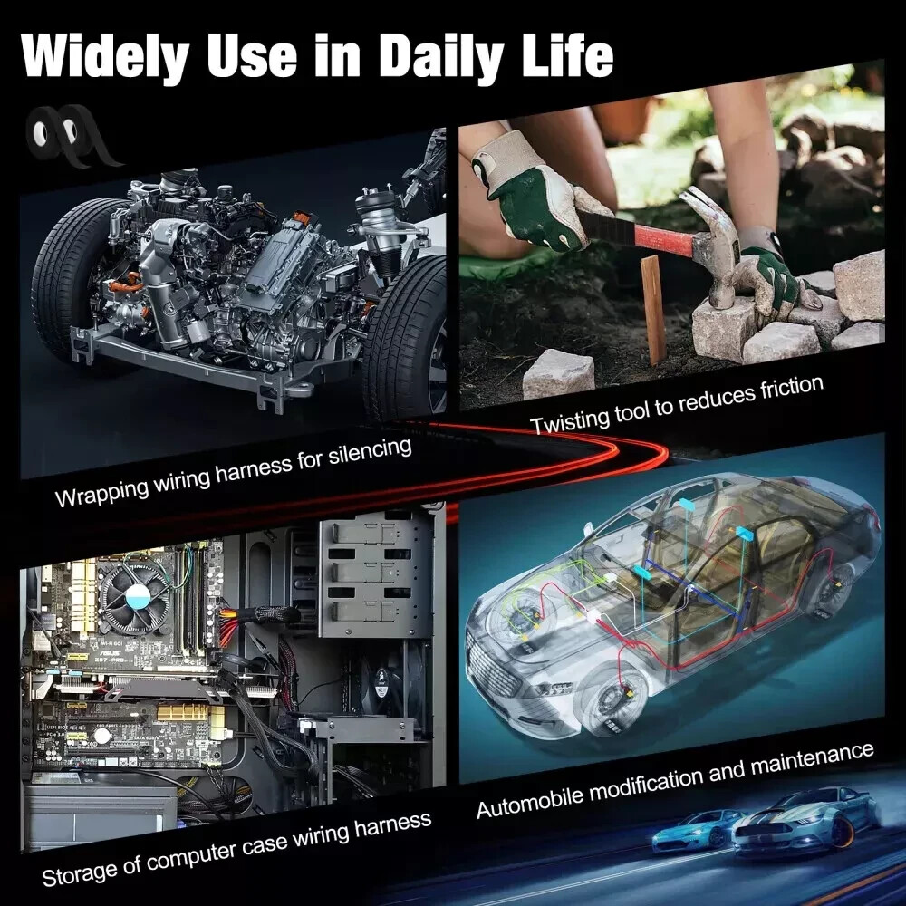 8 Rolls Cloth Tape Wire Electrical Wiring Harness Car Auto SUV truck 19mm*15m US