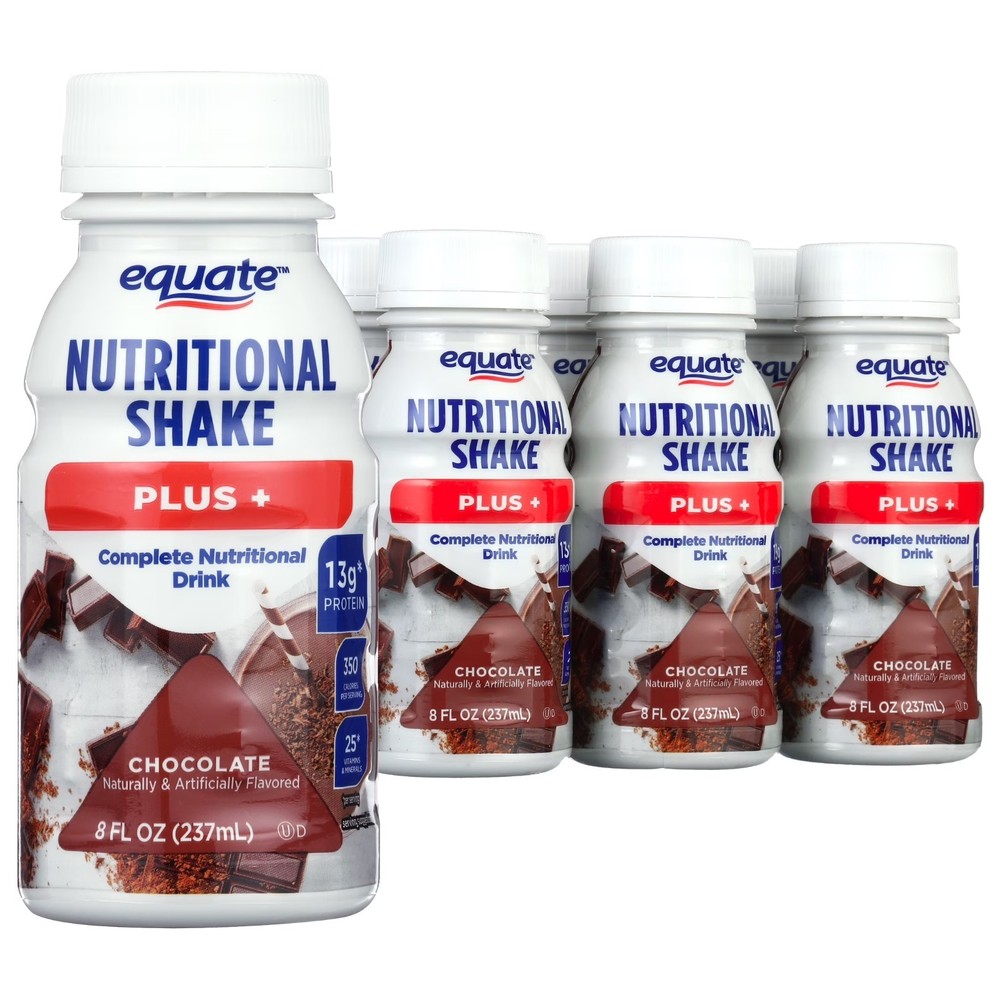 Equate Original Nutritional Shake, Chocolate, 8 fl oz, 6-Pack
