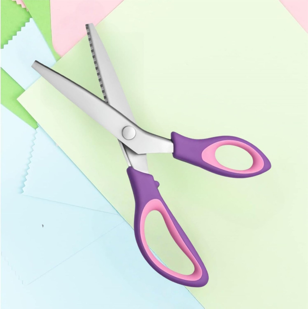 Pinking Shears， Zig Zag Scissors for Fabric，Pinking Shears for Fabric Cutting,Pr