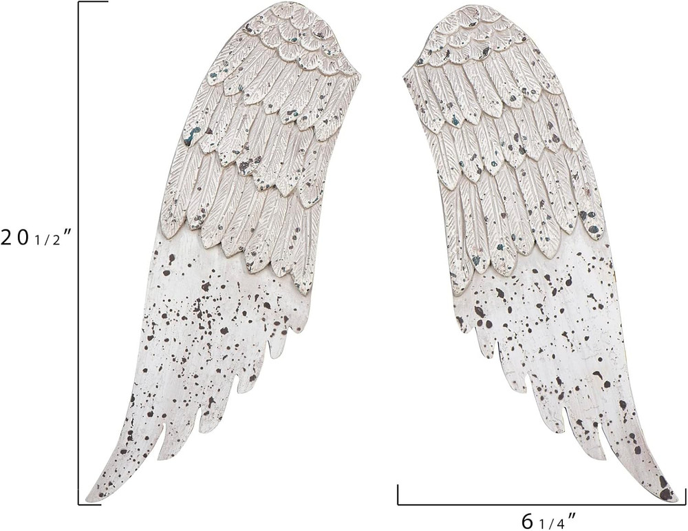 Small Decorative Angel Wings in Distressed Grey