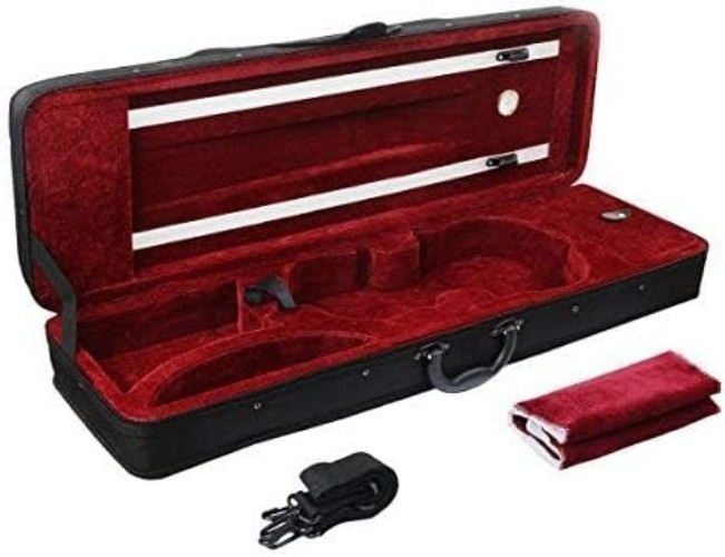 4/4 Full Size Violin Case - Stylish Waterproof Hard Shell with Backpack Straps