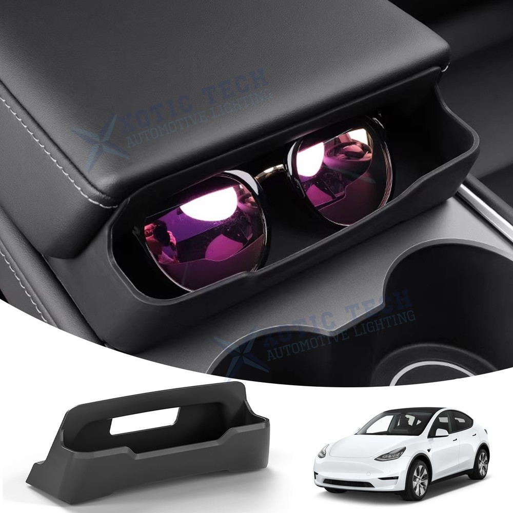 Black Silicone Center Console Sunglasses Holder Case For Tesla Model Y 2020-2025
