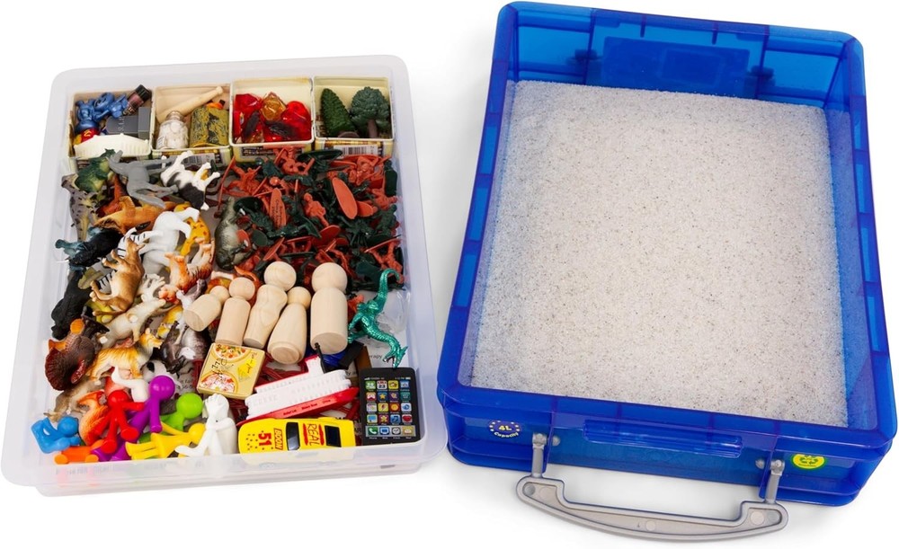Play Therapy Supply Basic Portable Sand Tray Miniature Starter Kit
