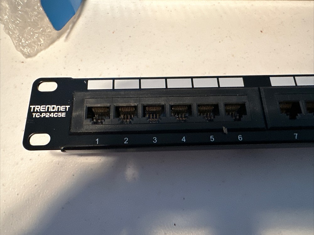 TRENDnet 24-Port Cat5-5e RJ-45 UTP Unshielded Patch Panel, Wall or Rackmount