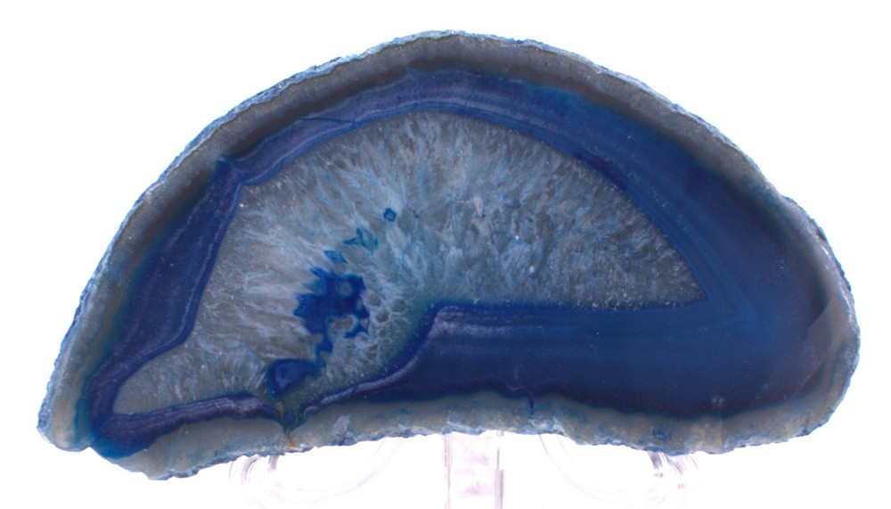 Dyed Polished Agate Thick Slice w/Stand 4.5"/255 Grams