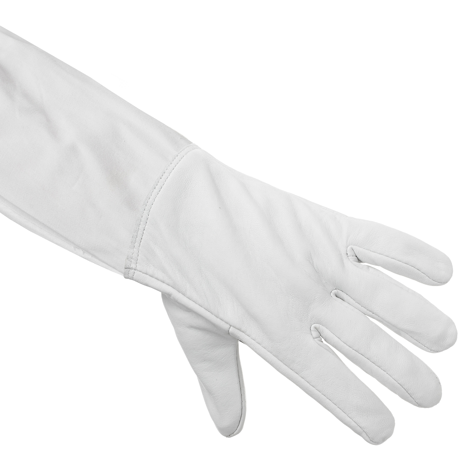 Beekeeping Gloves Goatskin Leather, Canvas Long Sleeves with Elastic Cuff, Sm