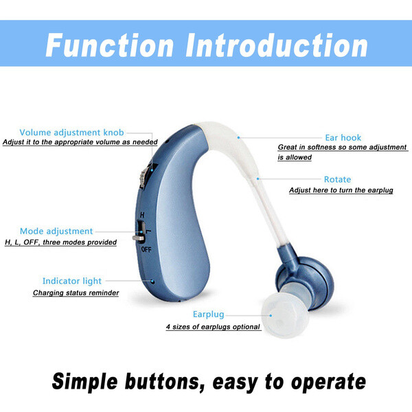 Small Rechargeable Mini Digital Hearing Sound Amplifier, Silver