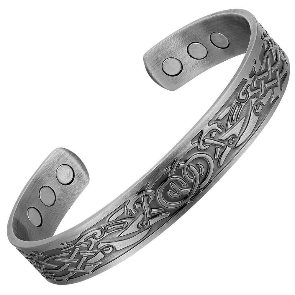 Sliver Plated Magnetic Therapy Pure Solid Copper Adjustable Bracelet