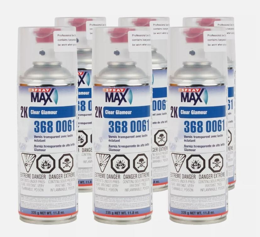 USC 3680061 Spraymax 2K  Glamour High Gloss Aerosol Clear (6 Cans)