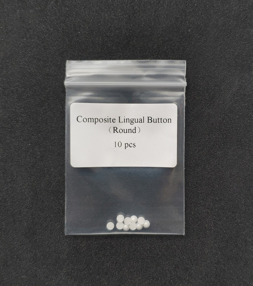 100Pcs Dental Orthodontic Ceramic Lingual Buttons Bondable Round Mesh Base