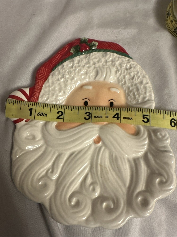 Fitz & Floyd Peppermint Santa Cookie / Candy Tray