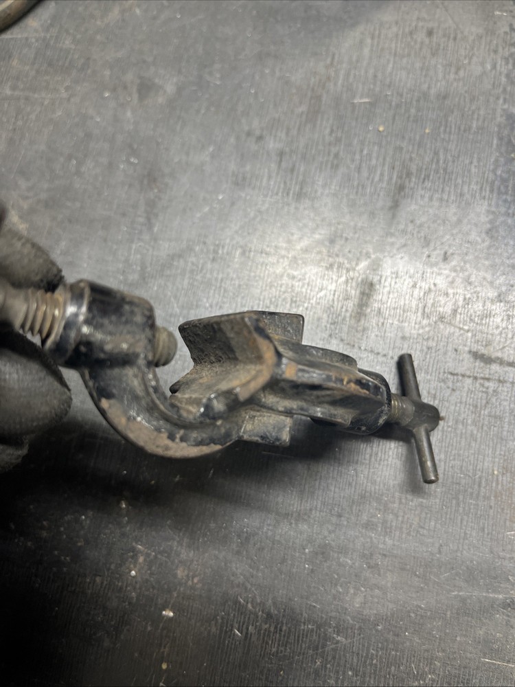 Unique Iron Double Pipe Clamp 6" Long Clean & Working Early Plumbers Tool