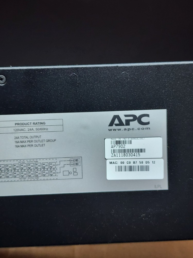 APC AP7902 Switched 2U 120V 30A 10ft. Rack PDU