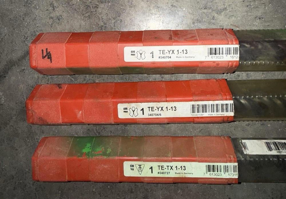 Hilti Bits Lot Of  3 Assorted 1” Bits