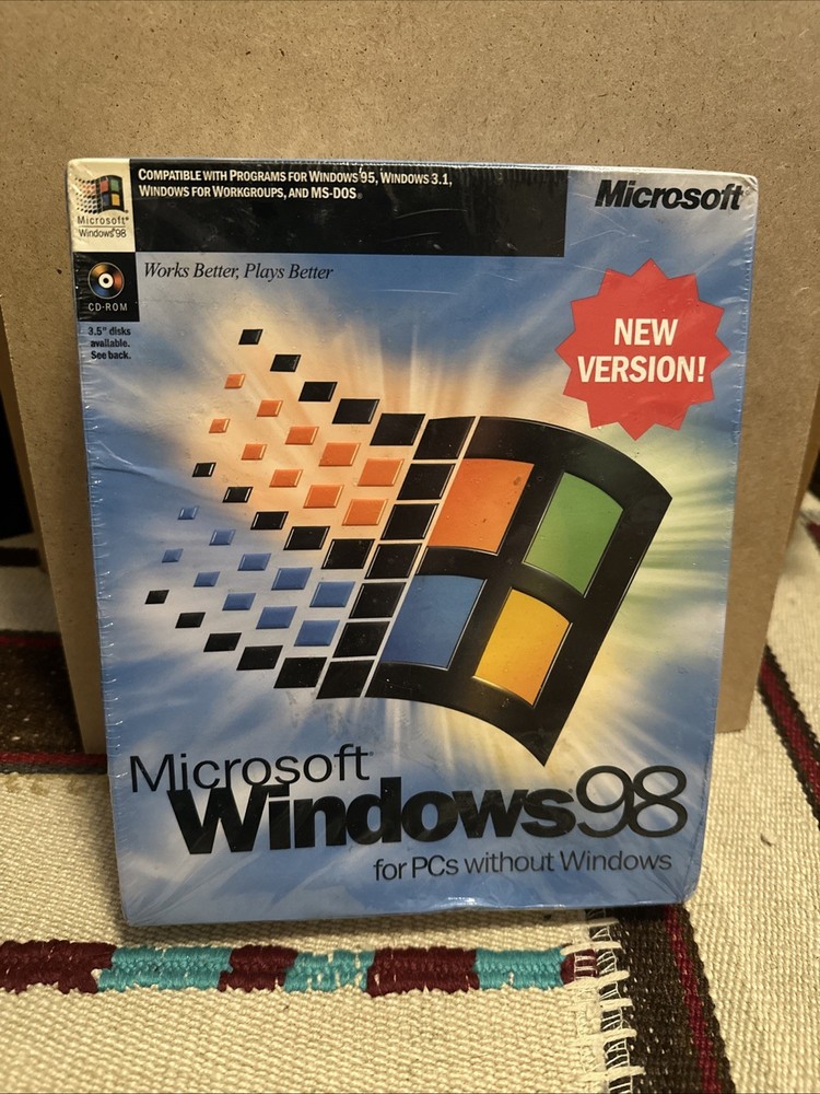 Microsoft Windows 98 New Version (Sealed Retail Box) - First Edition READ
