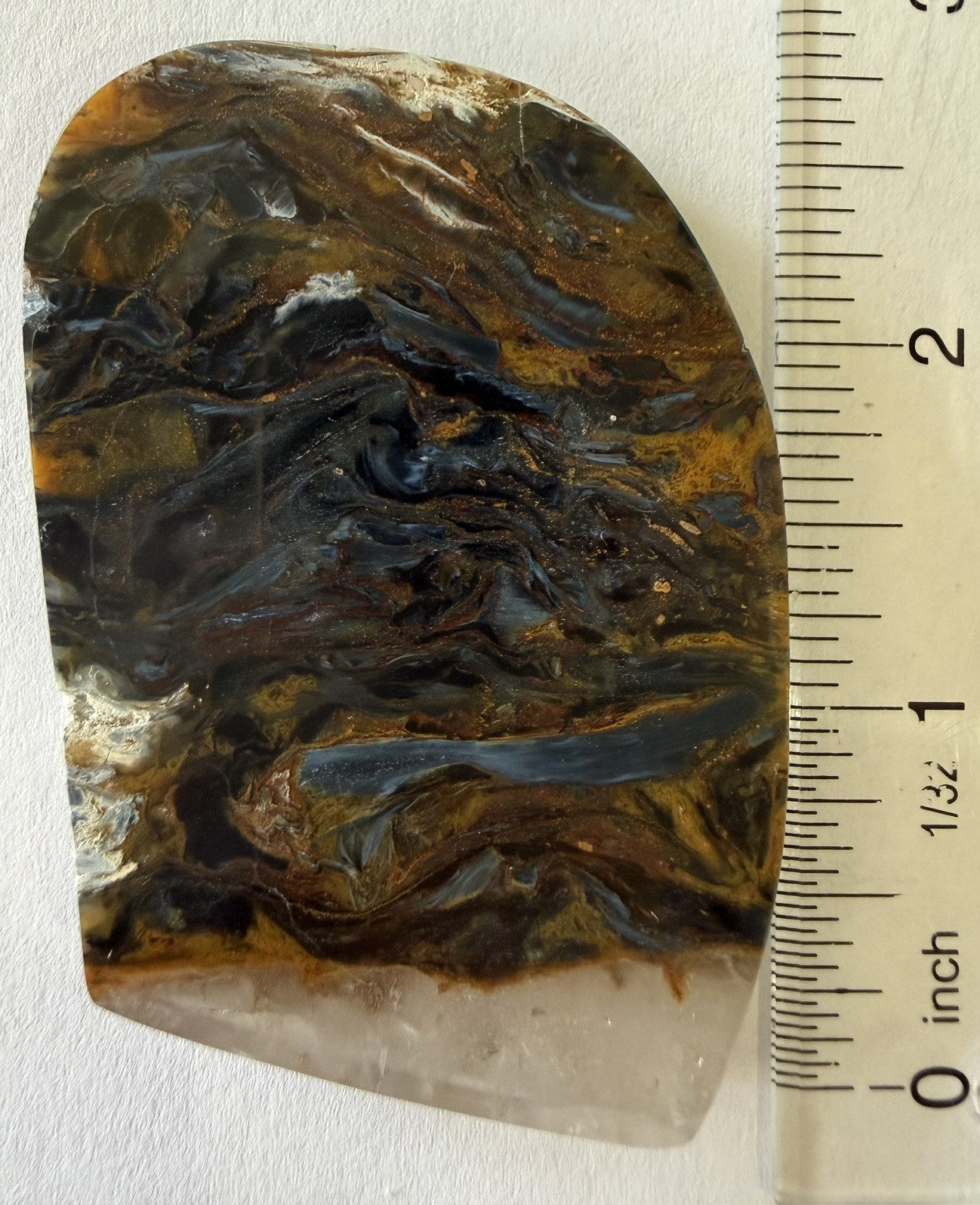 Pietersite Slab, 1 3/4” x 2.75” x .25”, 1.7oz. Polished Front, back & Sides.