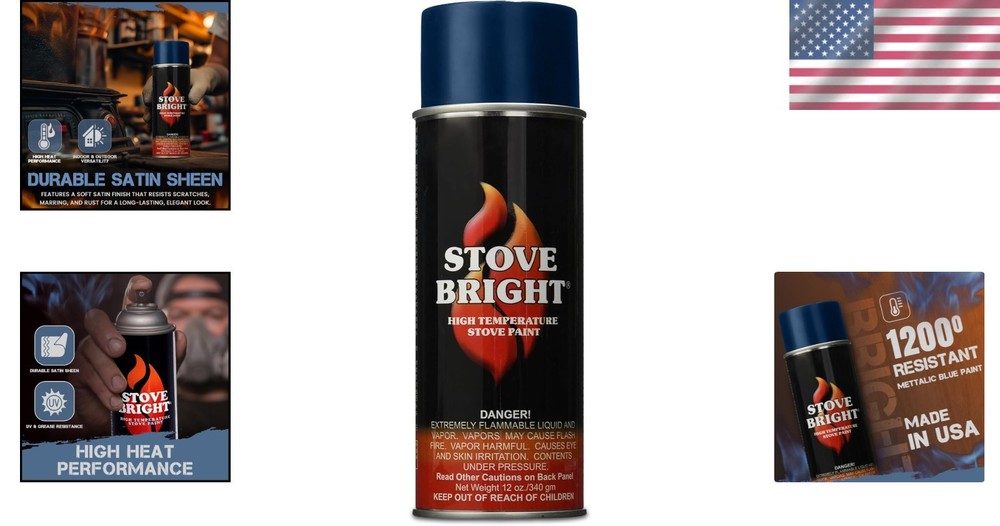Metallic Blue High Temp Spray Paint - Rust Resistant