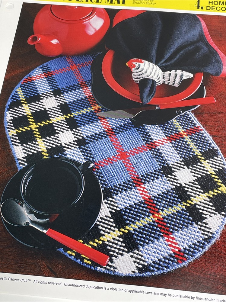Annie's Attic Tartan Place Mat Plastic Canvas Pattern