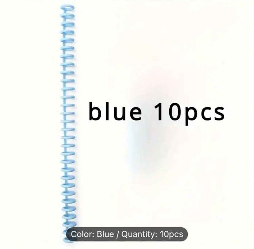30pc Binding Coils 10mm Plastic Spirals 30 Holes Loose Book Binding Project
