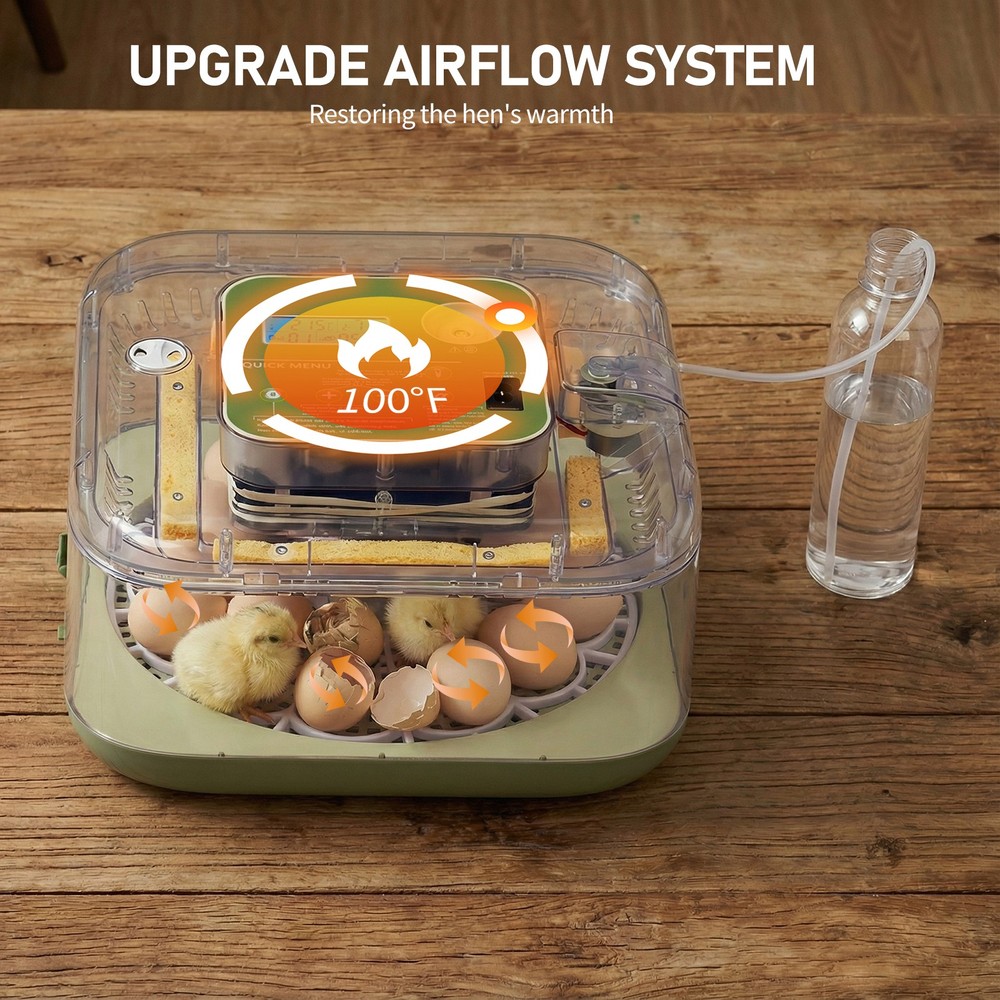 12 Digital Egg Incubator Hatcher w/ Auto-Turning, Temperature & Humidity Control