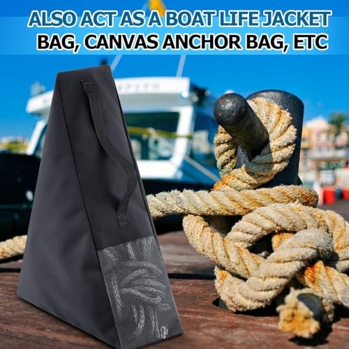 Boat Anchor Storage Bag Triangular Rope Heavy Duty Nylon Ventilation Mesh