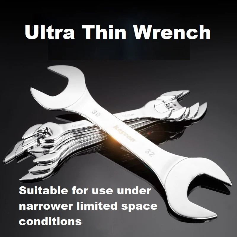 Super Thin Double Open End Wrench Metric High Carbon Steel Spanner 3mm Thickness
