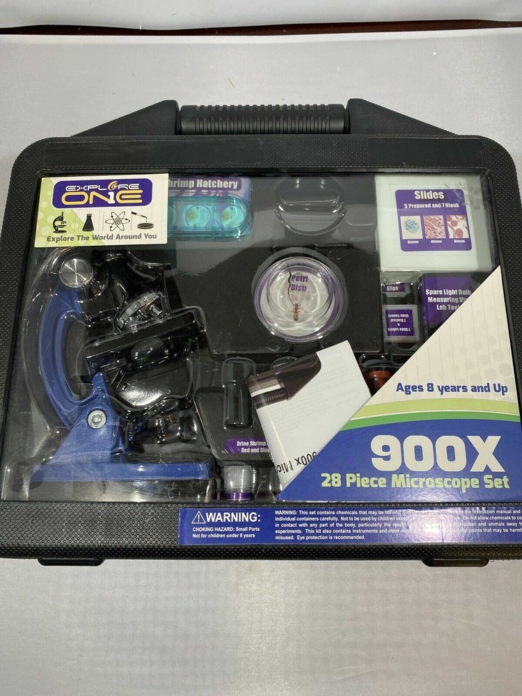 Explore One Stem 900X 28 Piece Microscope Kit For Kids