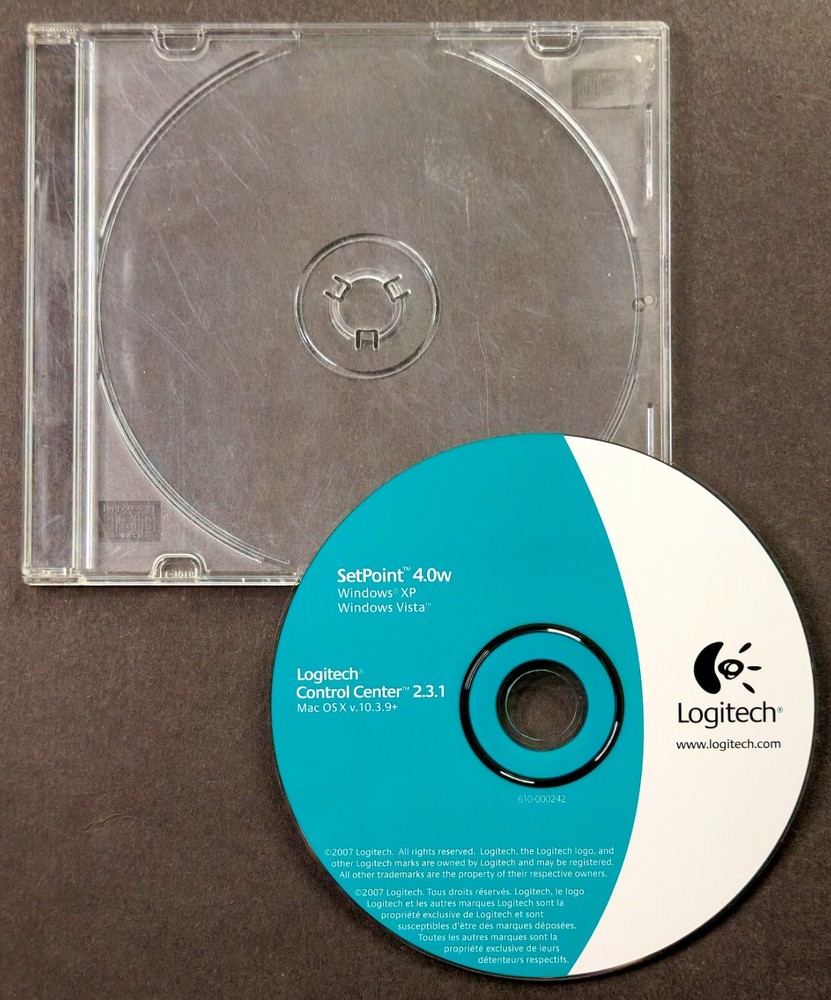 Logitech SetPoint 4.0w Control Ceenter 2.3.1 CD Windows XP Vista Mac OS X