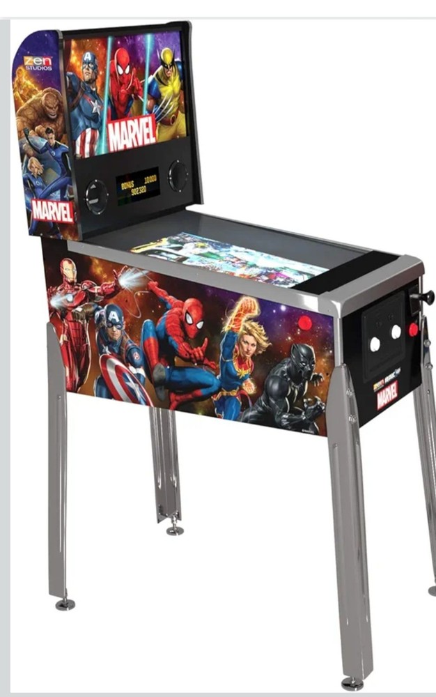 Zen Studios Marvel Pinball Machine Featuring Spider-Man, Captain America, Iron …