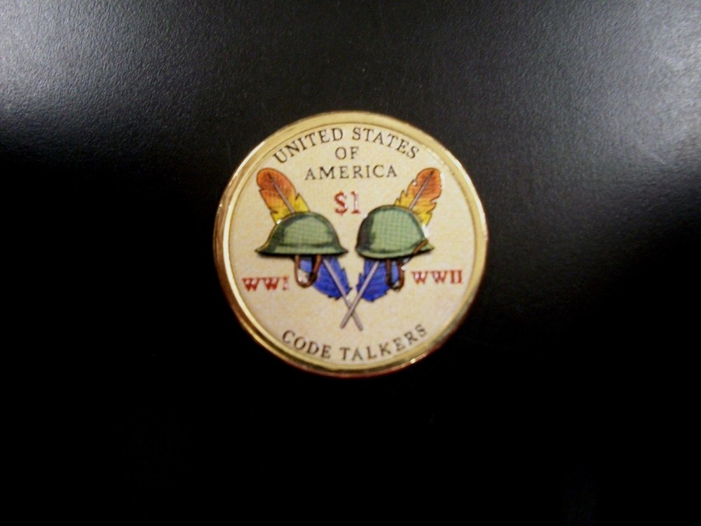 2016 Native American Dollar Colorized on The Reverse Side
