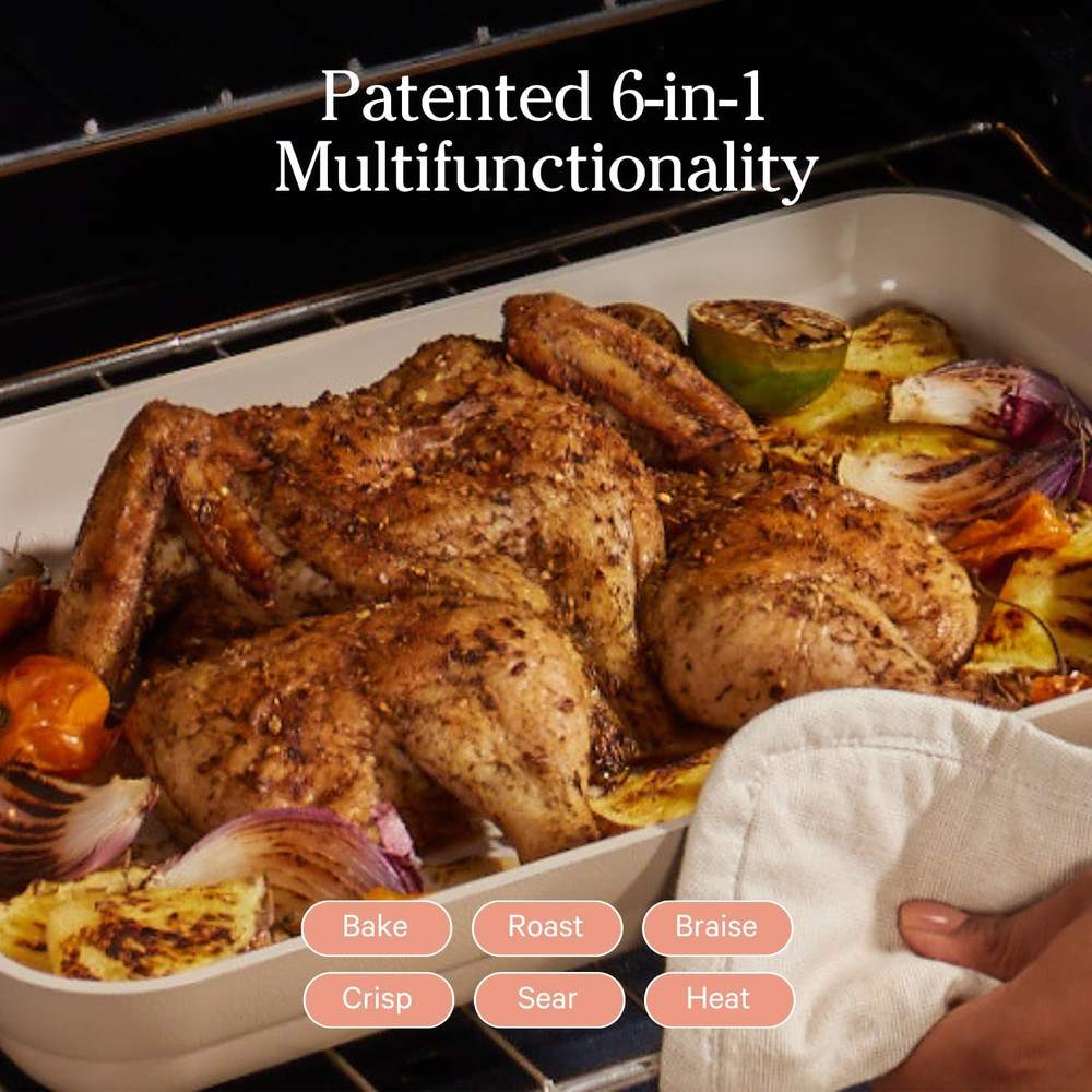 Bakeware Set | 5-Piece Ceramic Bakeware Collection with Stovetop-To-Oven Griddle