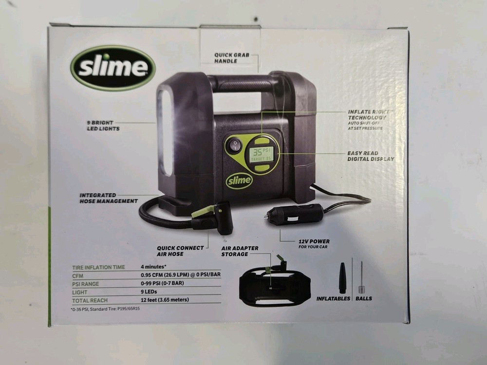 Portable Car Air Compressor, Rugged, Inflate Automatic Shut Off, Digital Display