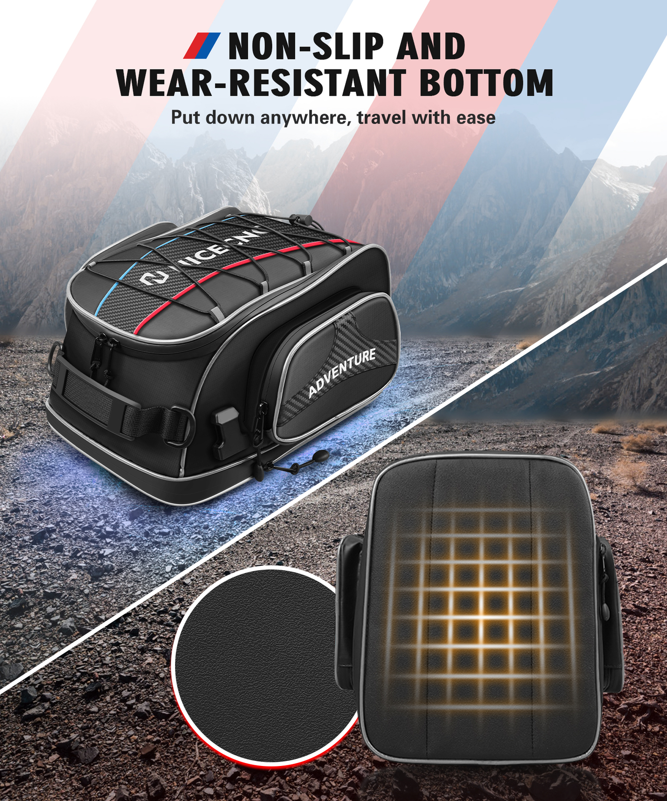 Motorcycle Tail Bag Seat Pack Travel Rear Luggage Rack Carry Bag Waterproof 15L