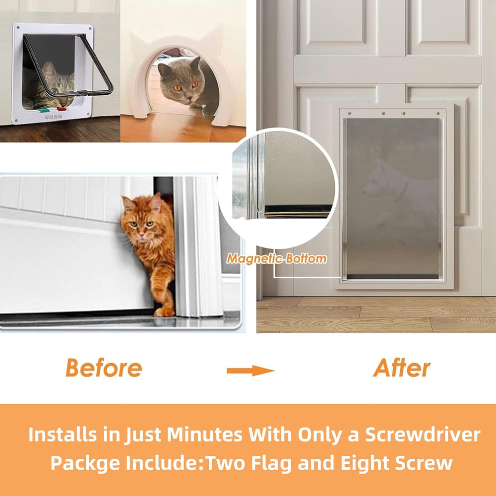 2 Pack Medium Dog Door Replacement Flaps with Screw, Pet Door Replacement Flap C