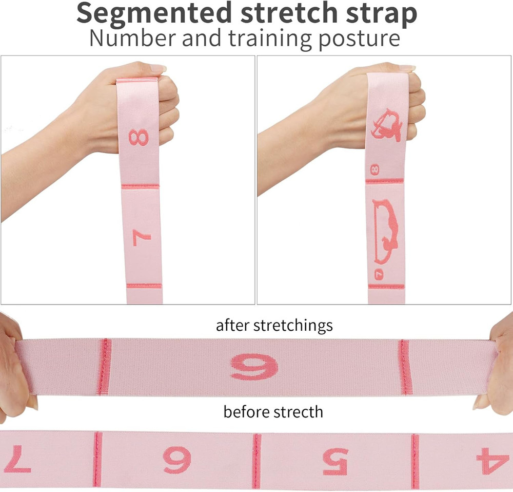 2 PCS Adjustable Extended Children'S Stretching Straps with 8 Loops, Multi-Funct