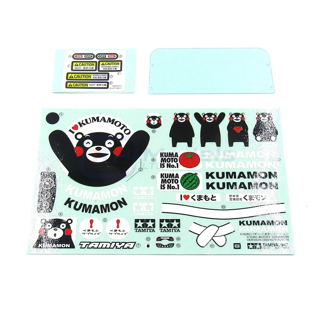Tamiya 9495857 Buggy Kumamon Version DT02 58615 Sticker Decal Windscreen Set