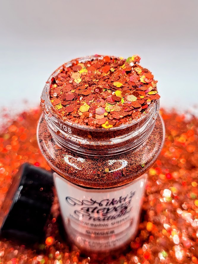 Holographic Chunky Orange Glitter - Ginger 3 oz.
