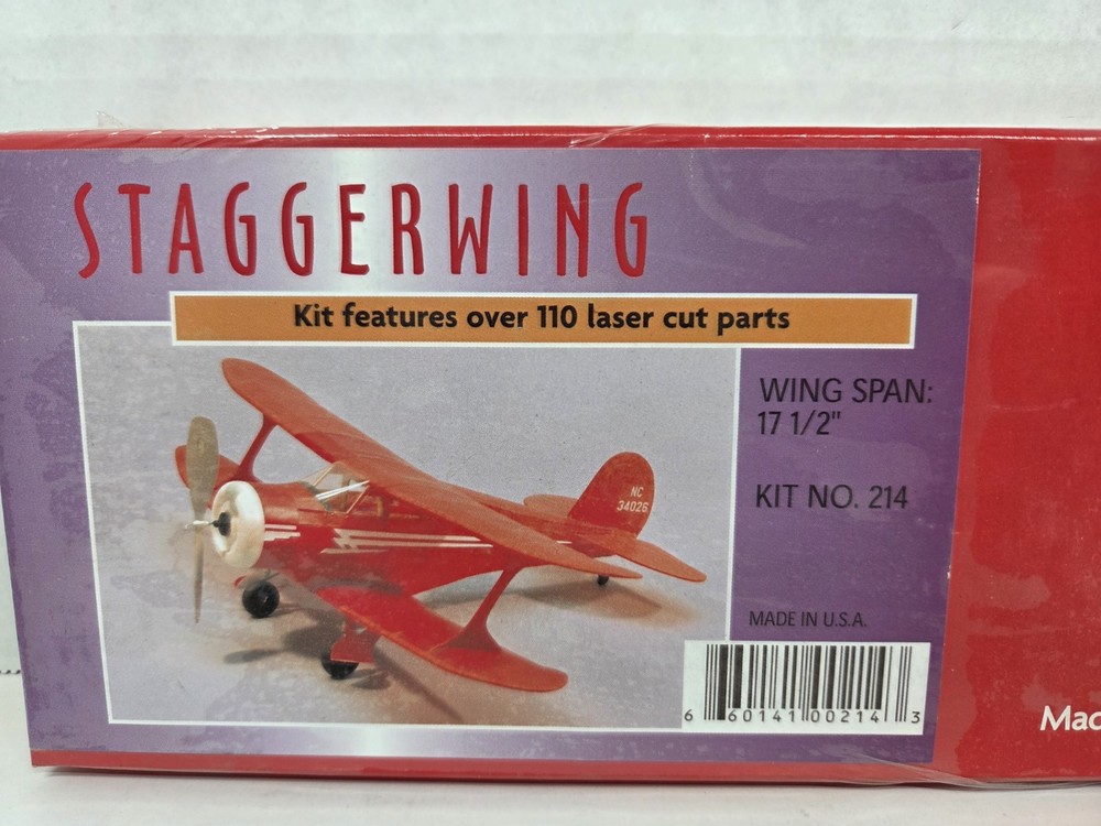 DUMAS STAGGERWING AIRCRAFT FLYING MODEL KIT #214