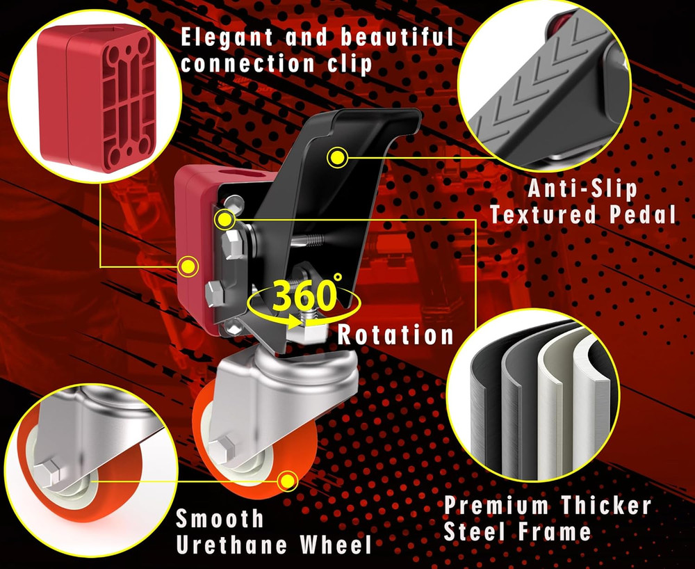 Front Wheels Upgrade Kit for Milwaukee Packout System - Easy Rolling Dolly Conve