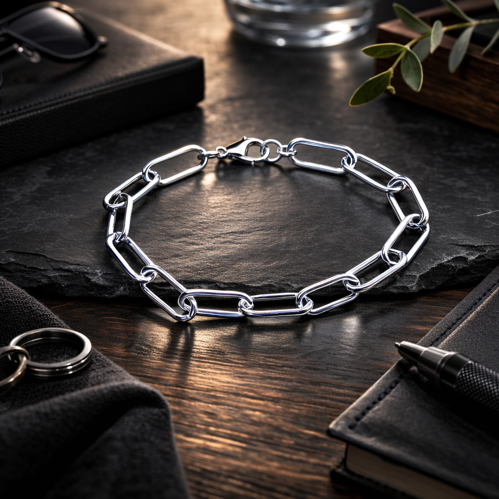 Paper Clip Bracelet - Surgical Stainless Steel - Lobster Claw Clasp