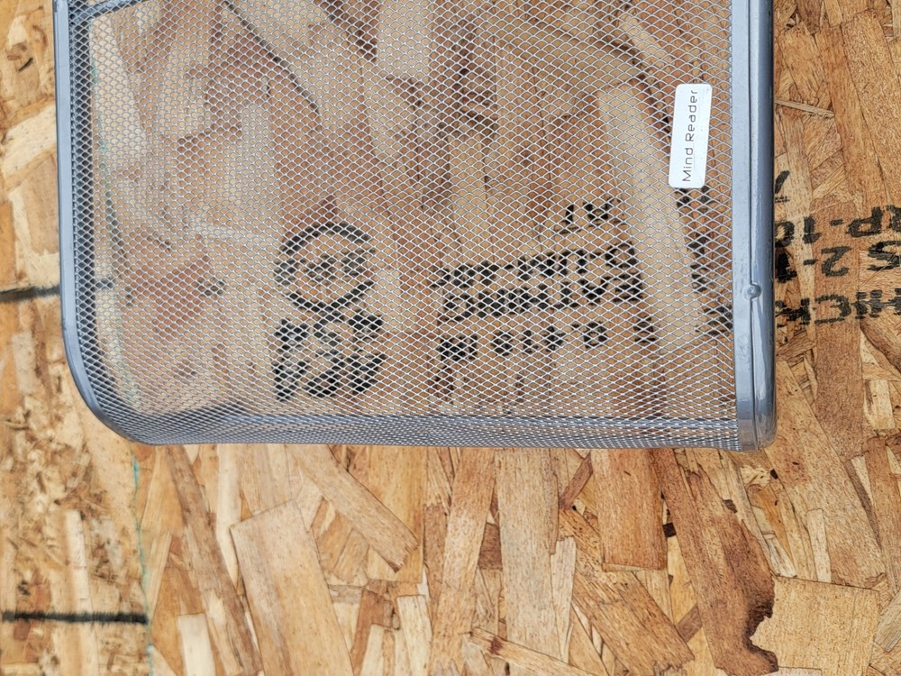 X2 ...Grey Metal Mesh Computer Moniter Stand & Riser W/ Pull Out Shelve