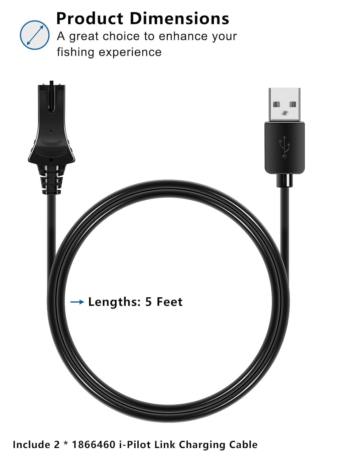 for Minn Kota i-Pilot Link Remote Control USB Charger Charging Cable 1866460