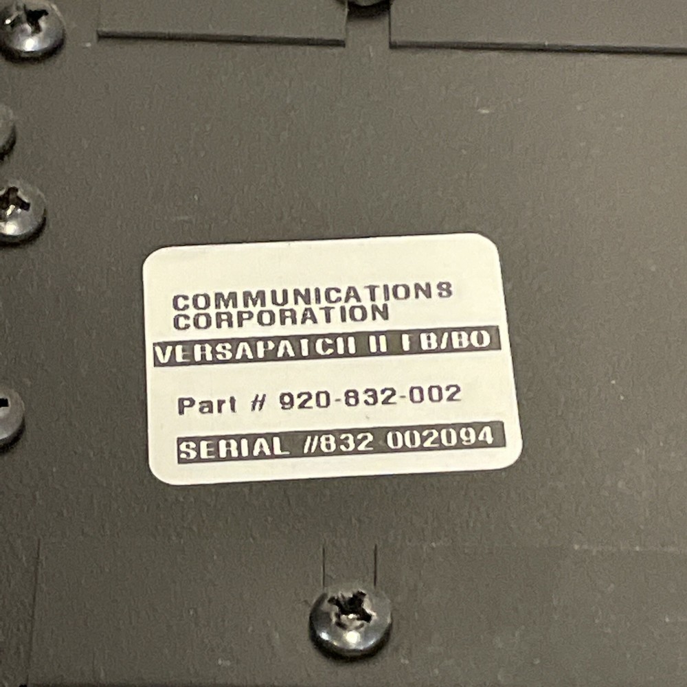 24x2 Audio Patch Bay Panel Rack Mount - COMMUNICATIONS CORPORATION - VERSAPATCH