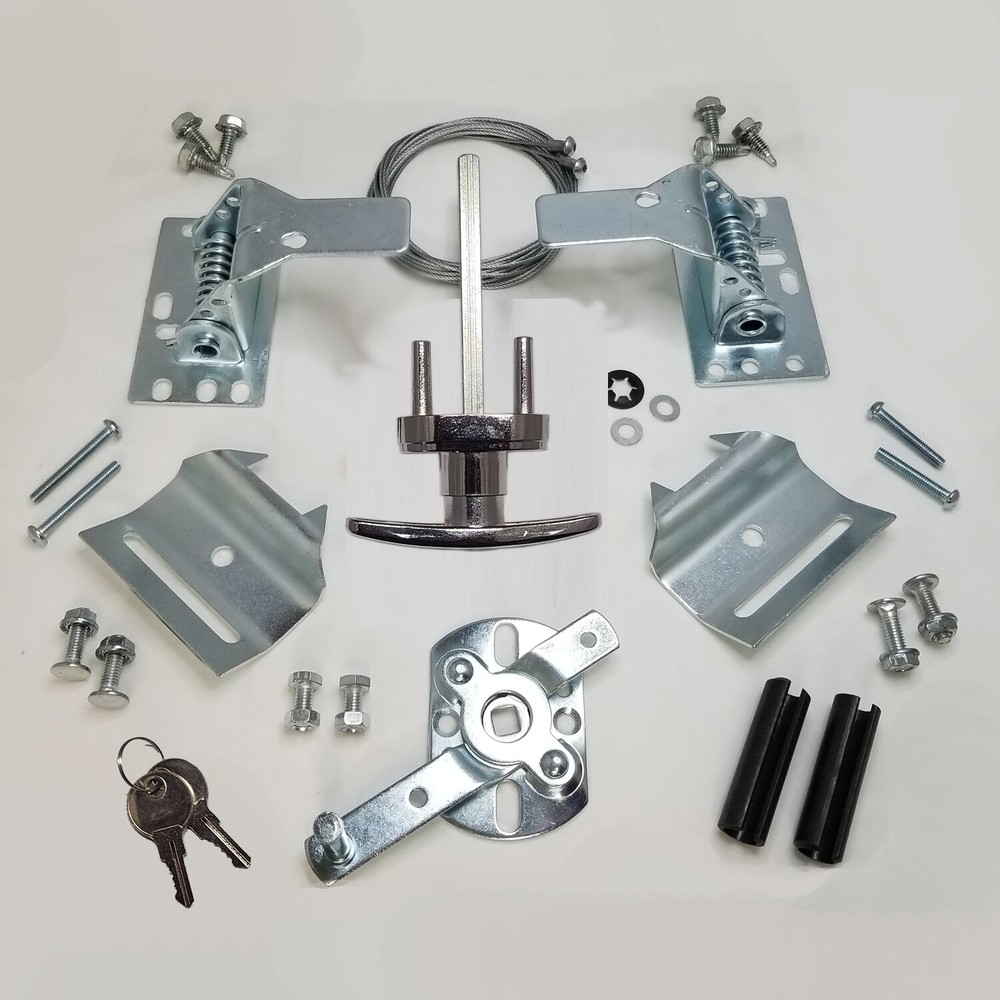 Secure Universal Garage Door Lock Kit with Spring Latch & Keyed Handle -Full Kit