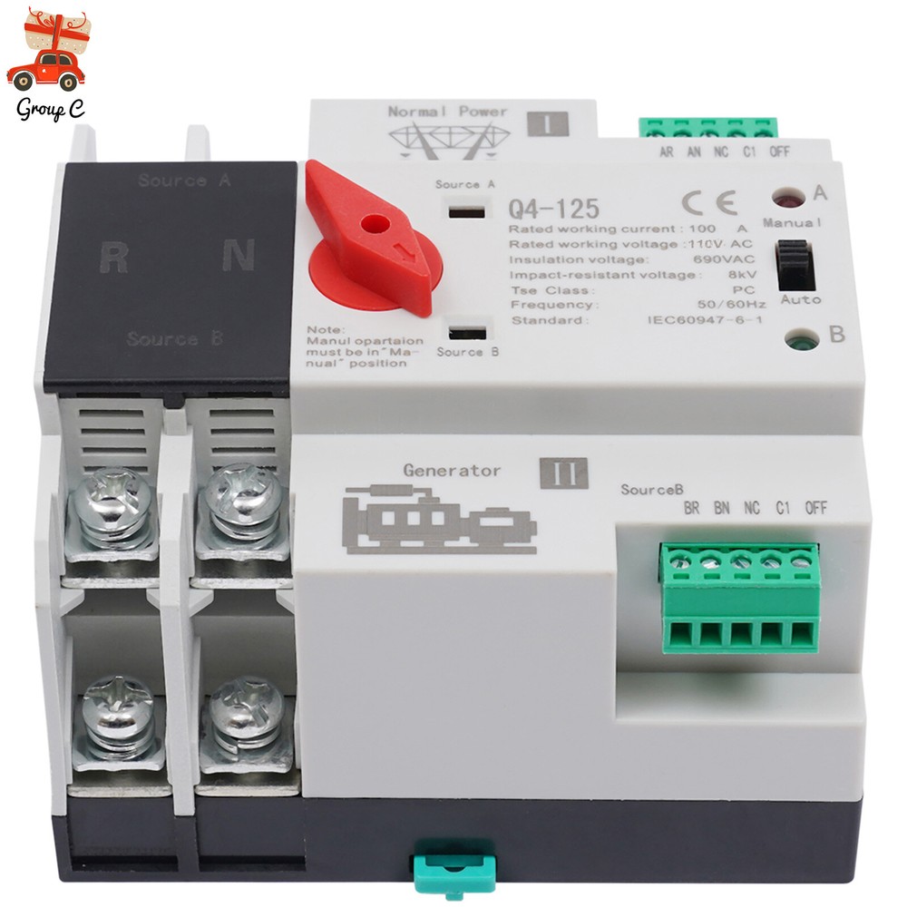 Dual Power Automatic Transfer Switch 100A 2P Generator Changeover