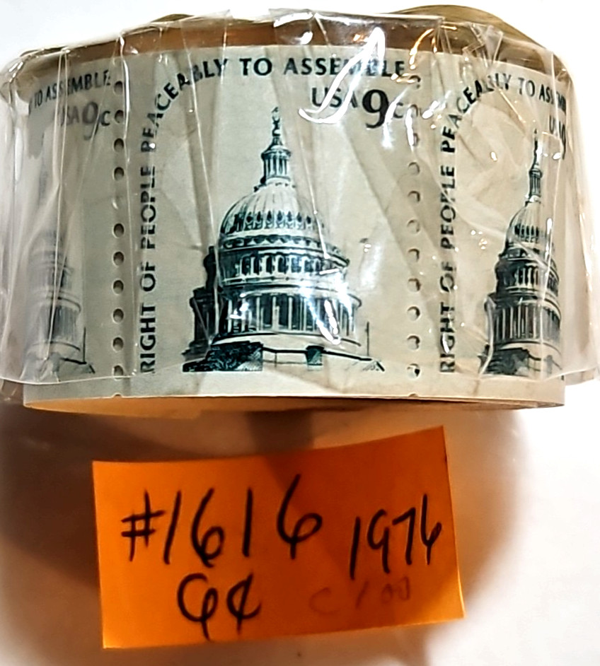 Scott 1616 9c Americana Series, U.S. Capitol 1976 Coil Roll Est. 100/500 Ppd2U!