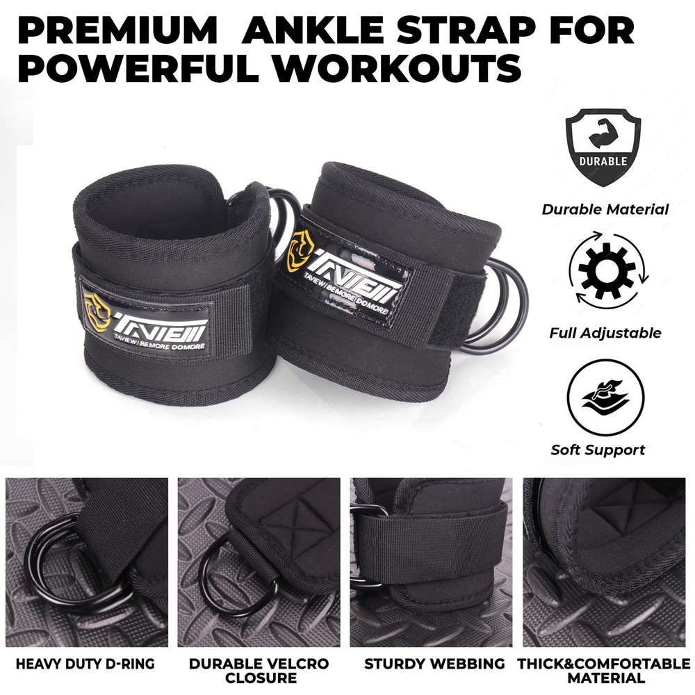 Ankle Straps Cable Machine Attachment for Gym - Cable Kickback Ankle Straps -...