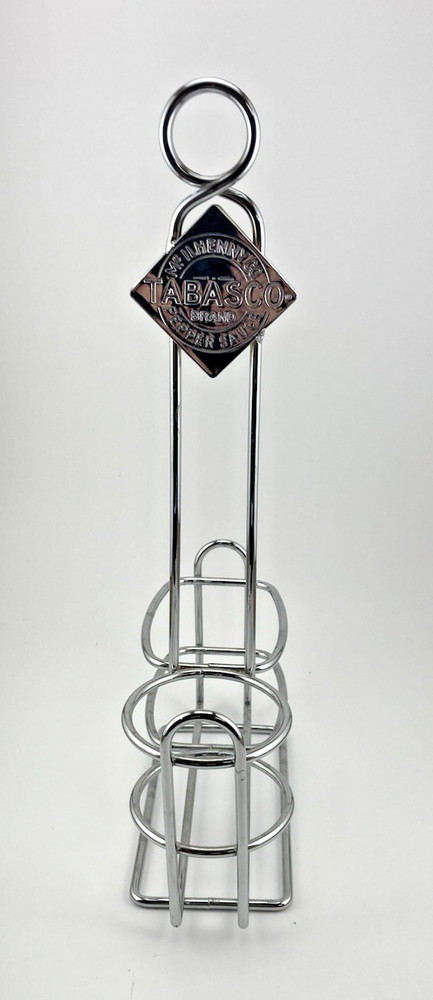 Tabasco Chrome Sauce Holder Tabletop Condiment Caddy